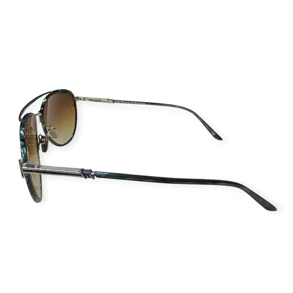 Leisure Society Adrina Polarized Sunglasses Aviator Silver Frames Rare